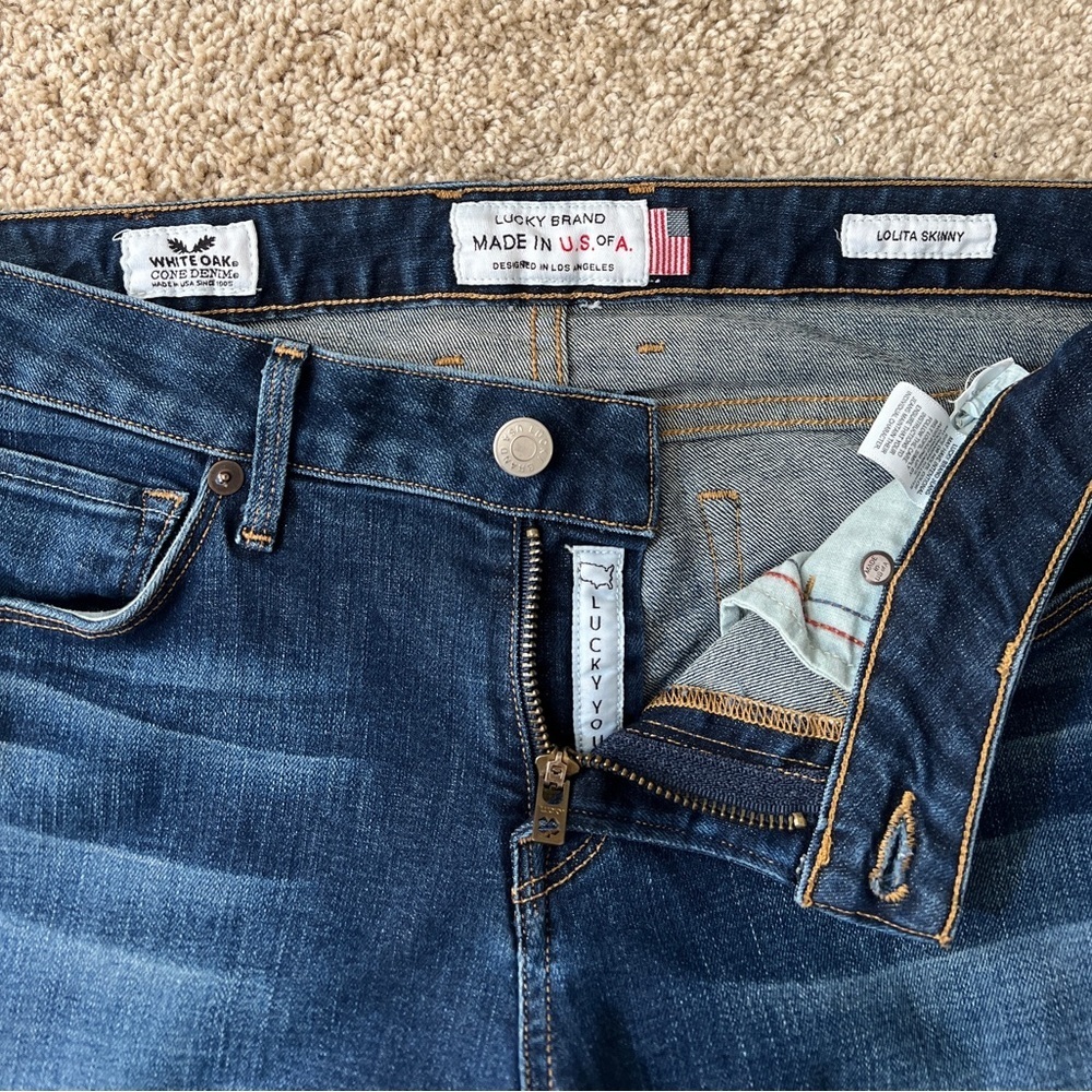 Lucky Brand Lolita Skinny Jeans Women's 4/27 Dark Wash Denim Mid rise Stretchy - Picture 7 of 9
